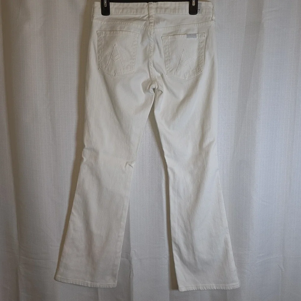 7 For All Mankind A Pocket Flare‎ Jeans White LowRise Size 26 Y2k